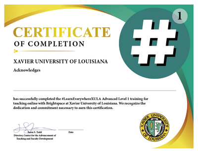 The LEX Advanced Certificate of Completion